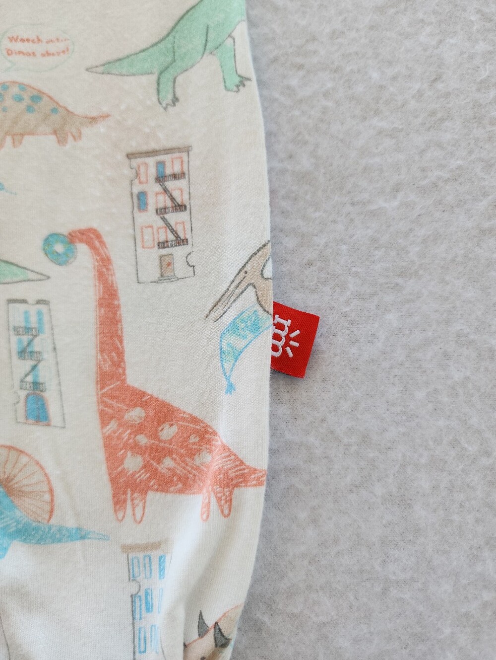Magnetic Me Dino Print Magnetic Footie Sleeper 3-6 Months Modal Pajamas - Picture 4 of 9
